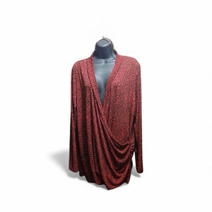 Apt. 9 Women's 1X Plus Size Animal Print Tunic Top Long Sleeve (JC190)